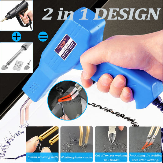 220W Plastic Welding Machine, 2-in-1 plastic welding machine with 800PCS welding nails (8 models), car bumper repair set with 64pcs welding rods, used for plastic welding.