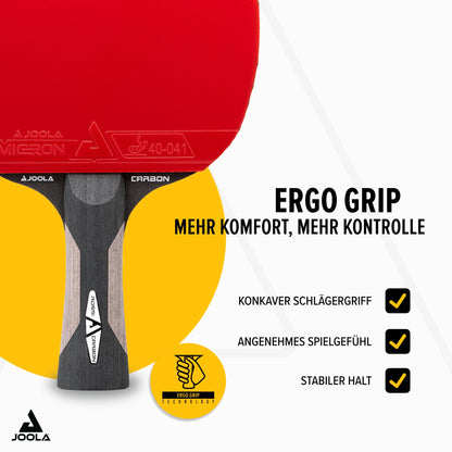 JOOLA Professional Table Tennis Racket Rosskopf Carbon, ITTF approved, for advanced players, includes cover and 3 balls, 29.5 cm