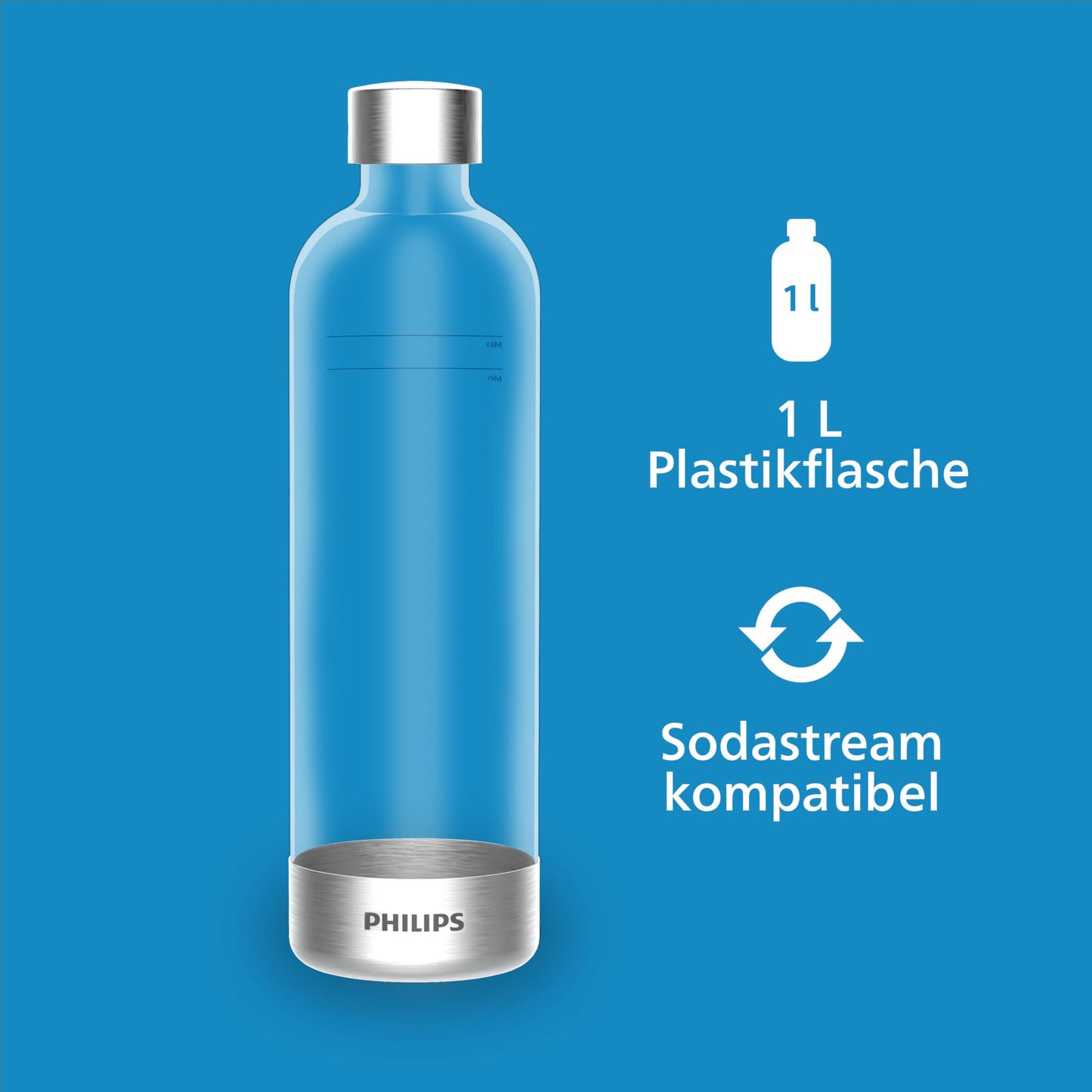 Philips Water ADD4902BK/10 GoZero water carbonator, plastic, 1 liter, black
