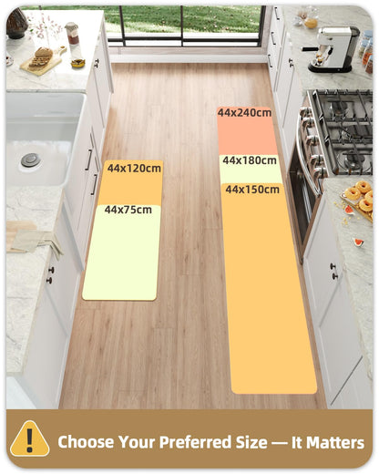 Color G 2 Pieces Kitchen Runner, Set PVC Kitchen Mat Washable Non-Slip, Rug Kitchen Waterproof and Oil Resistant, Kitchen Rug Heavy Duty for Kitchen, Hallway, Wet Bar (44x75+44x180cm, Grey)