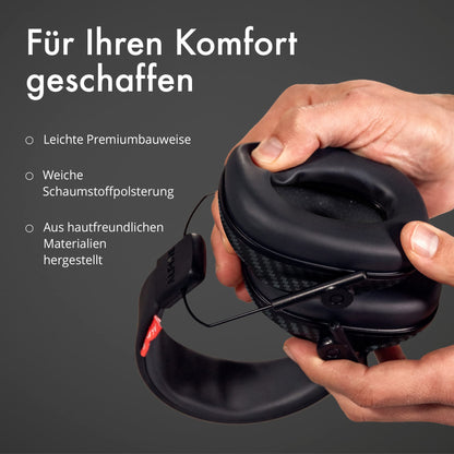 Alpine Racing Pro Earmuff F1® earmuffs for adults - reusable hearing protection for motorsport events and loud environments - noise reduction of 26 dB - high-quality carbon material