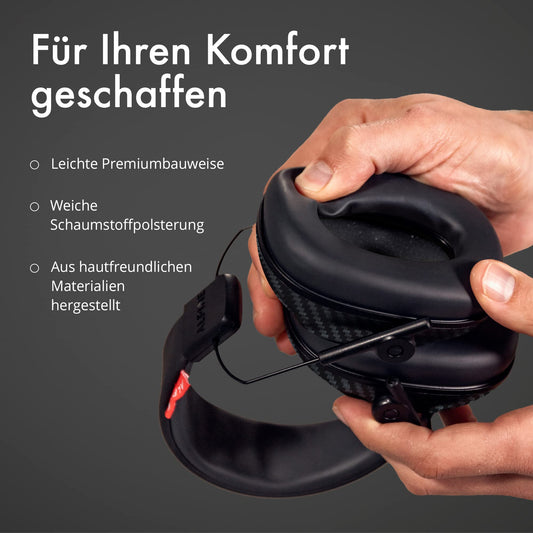 Alpine Racing Pro Earmuff F1® earmuffs for adults - reusable hearing protection for motorsport events and loud environments - noise reduction of 26 dB - high-quality carbon material