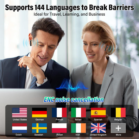 AI headphone translator, 3-in-1 language translator headphones 144 languages with 200+ AI applications, 48H Bluetooth 5.4 translator headphones, 4 translation modes real-time translator earphones for learning