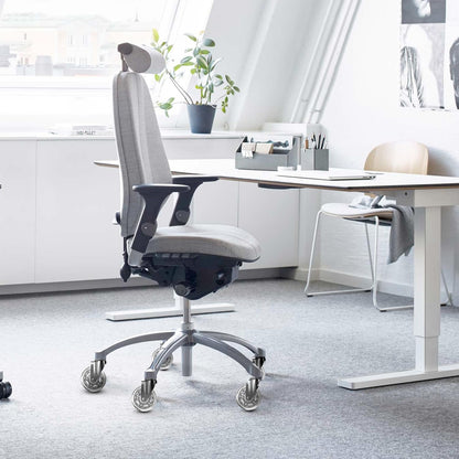 Sytopia office chair wheels 10mm, casters for office chairs 10mm x 22mm, rubber office chair casters 5-piece set for hard floors, parquet, laminate, floor protection mats, only compatible with IKEA office chairs (Silver)