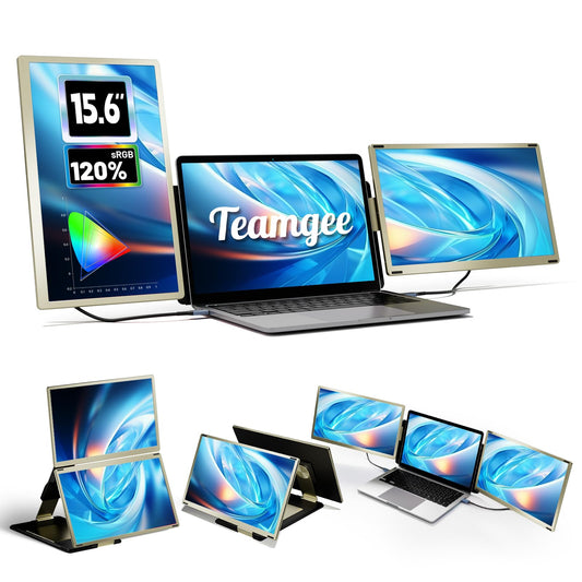 Teamgee Laptop Monitor Expansion for all laptops, 15.6'' FHD 120% sRGB Portable Monitor, Plug & Play Display for Mac, Windows, Chrome, Linux, Android, DeX, PC