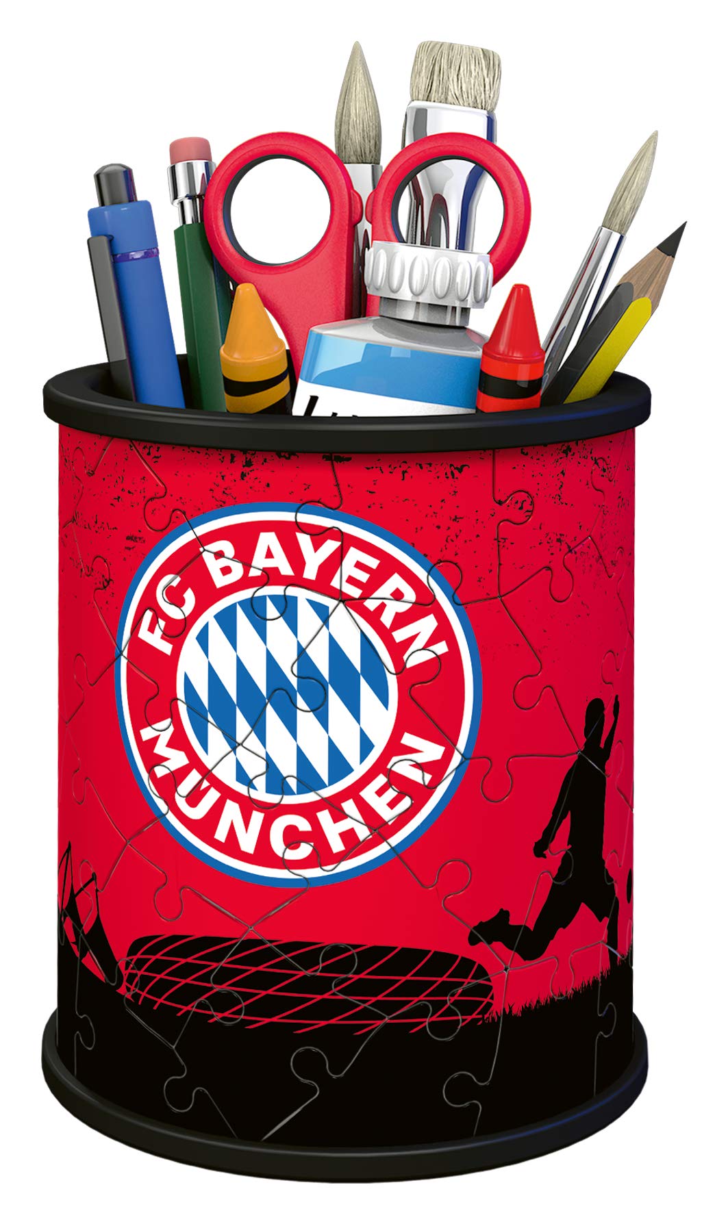 Ravensburger 3D Puzzle Night Light FC Bayern Munich - Fan merchandise for children aged 6 and up, LED bedside lamp with clap mechanism & 3D Puzzle 11215 - Utensilo - FC Bayern Munich - 54 pieces
