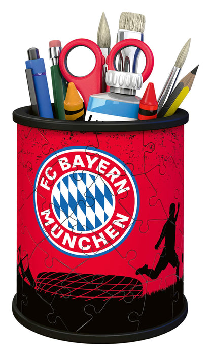 Ravensburger 3D Puzzle Night Light FC Bayern Munich - Fan merchandise for children aged 6 and up, LED bedside lamp with clap mechanism & 3D Puzzle 11215 - Utensilo - FC Bayern Munich - 54 pieces