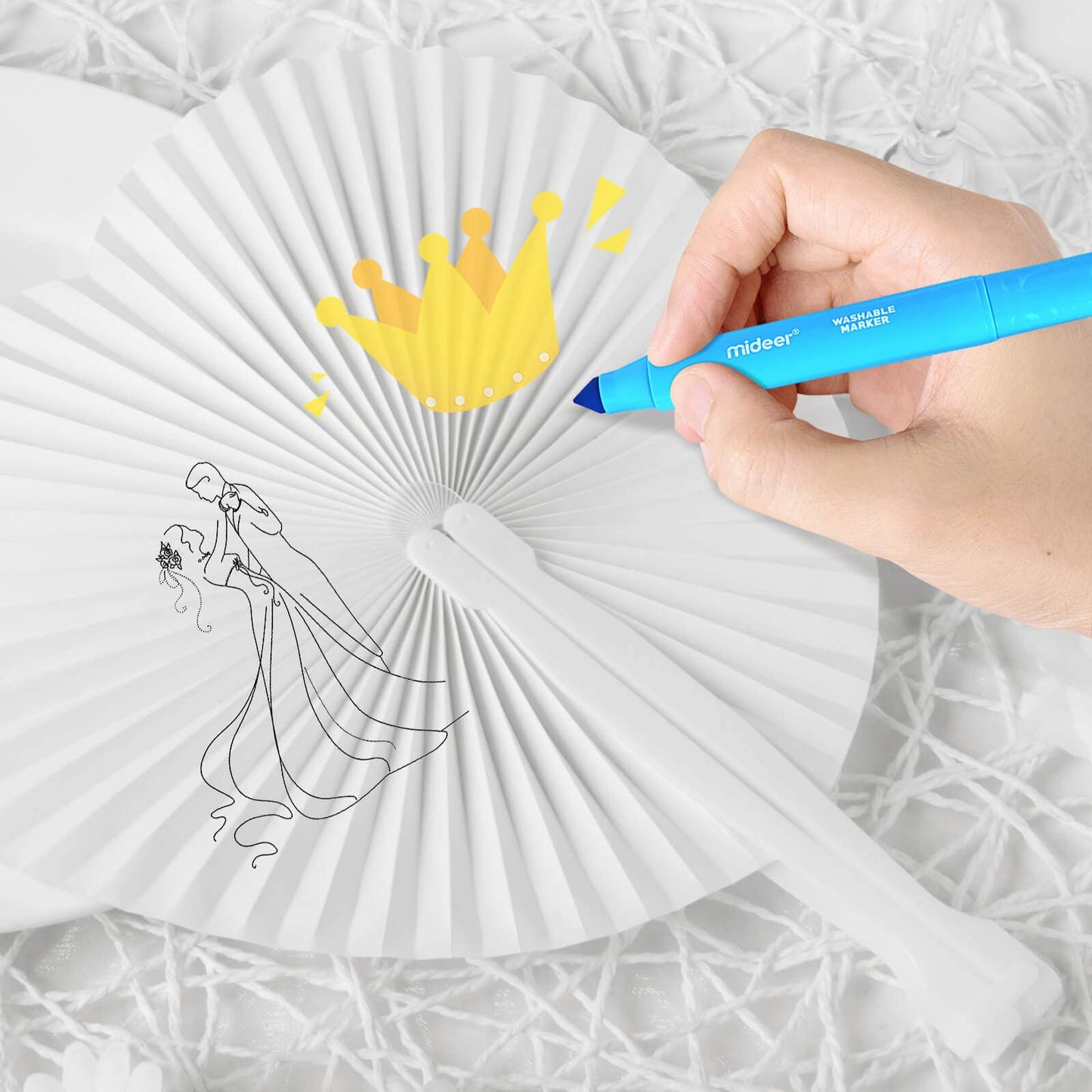 72 Pieces Fans Wedding Heart Hand Fans White Wedding Guests Gift Wedding Decoration Wedding Favors Paper Fans for Wedding