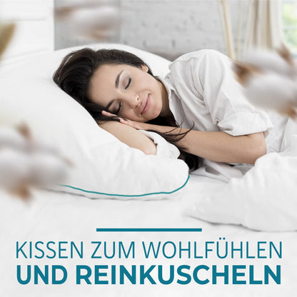 KNERST® 2-piece dream pillow set for snuggling - pillow 80x80 cm for irresistibly soft nights - ergonomic sleep pillow perfect for any sleeping position - cushion, Öko-Tex, Made in Germany.