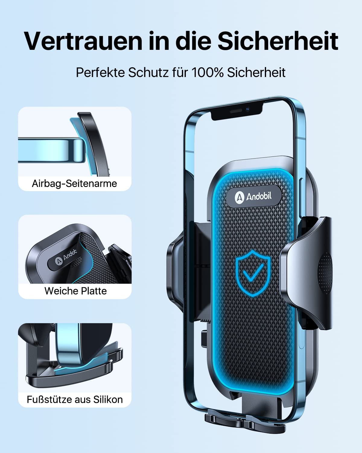 Andobil car phone holder vent phone mount [2025 upgraded vent clip] car phone holder 360° rotation car mount compatible with iPhone 16 15 14 13 11 12 Pro Max Samsung S24 S23 Ultra