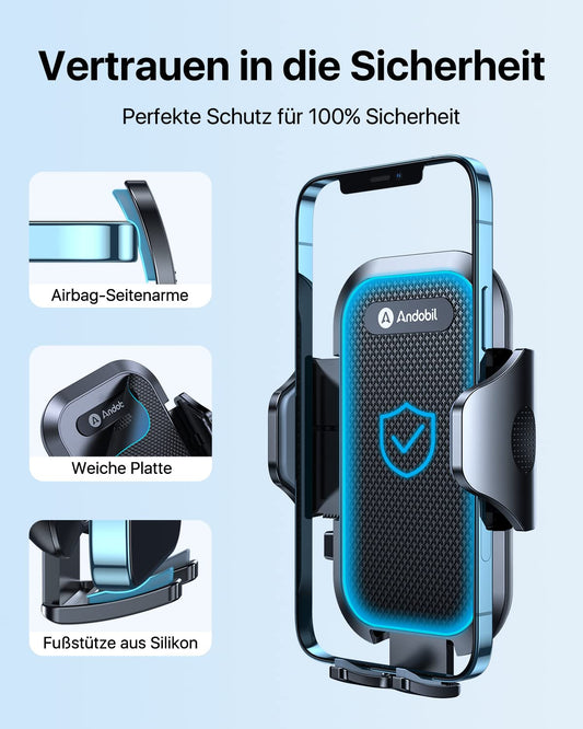 Andobil car phone holder vent phone mount [2025 upgraded vent clip] car phone holder 360° rotation car mount compatible with iPhone 16 15 14 13 11 12 Pro Max Samsung S24 S23 Ultra