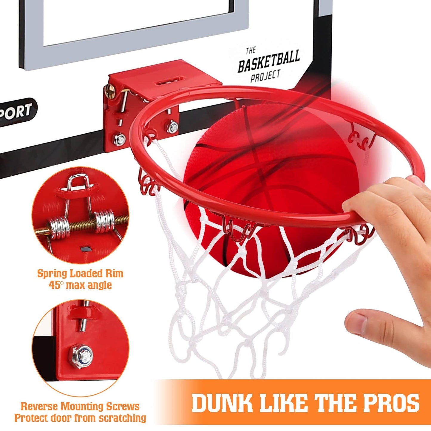 Dreamon Mini Basketball Hoop for Kids, Basketball Set for Indoor Use in Room with Ball.