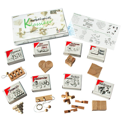 Puzzle game classic sets - 8 skill games in gift packaging - incl. solution (Set 3)