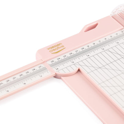 Vaessen Creative 2207-110 Paper Trimmer for cutting and scoring straight lines on A3, A4, and smaller paper sizes, Pink, for scrapbooking and card making, 15.2 x 30.5 cm