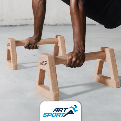 ArtSport push-up handles made of wood XXL - Calisthenics, Parallettes, push-up bars, indoor & outdoor, ergonomic handstand handles
