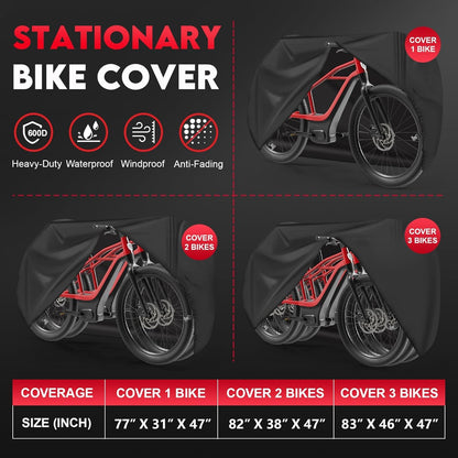 Zettum bike cover for 2 bikes - bike garage for outdoor storage Waterproof & Heavy Duty, 600D PU coating bike rain protection for 2 bikes