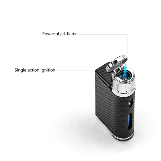 Colibri Evo Storm Lighter With Jet Flame | Cigar And Cigarette Lighter | Windproof | Works With Butane (Not Included) | Elegant Gift Box | Two Year Warranty
