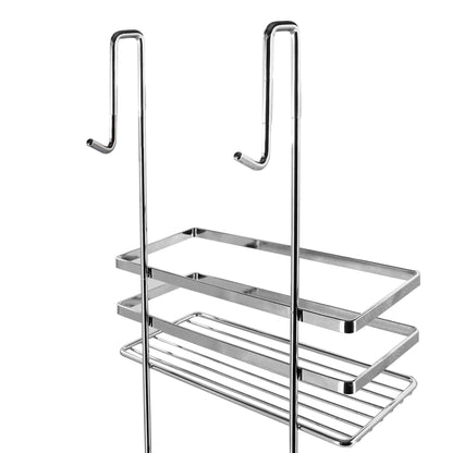 Euroshowers hanging stainless steel shower caddy - no drill shower shelf non-slip shower basket with towel holder height 77 cm