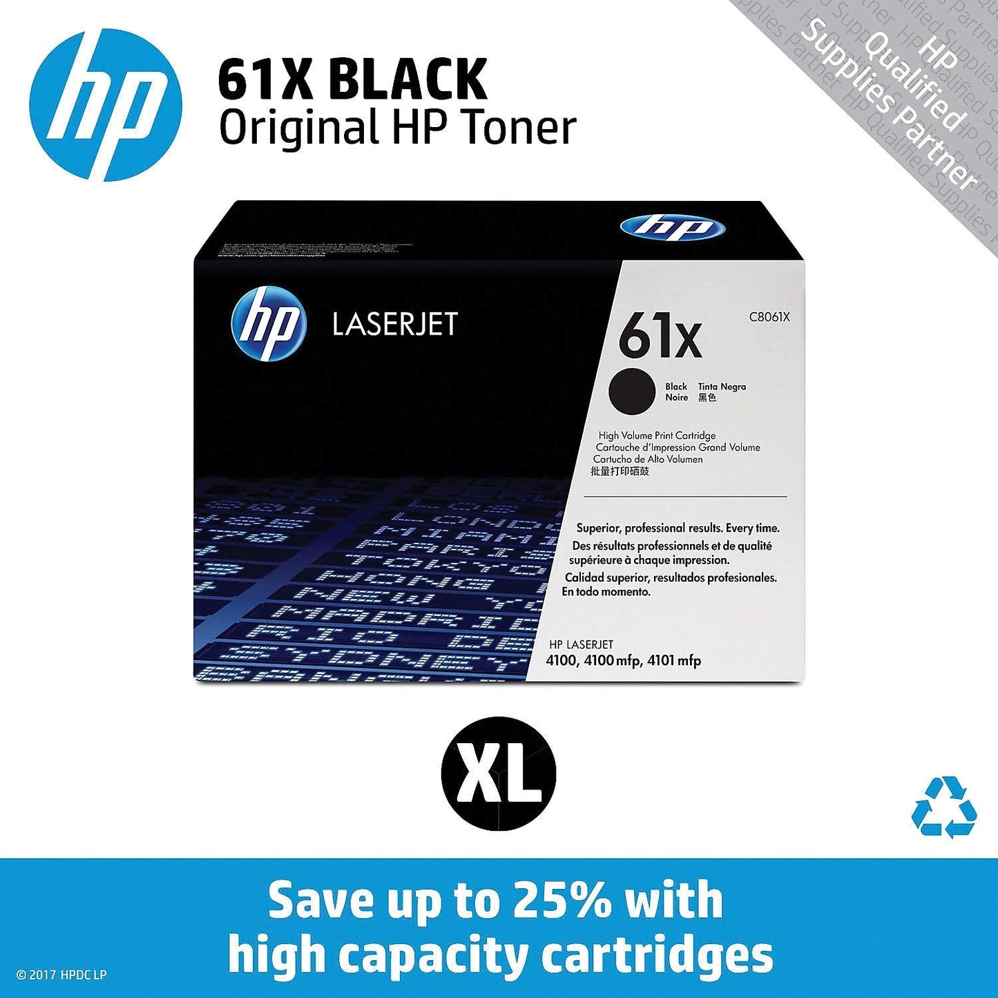 HP 61X (C8061X) Black Original High Yield Toner for HP LaserJet 4100