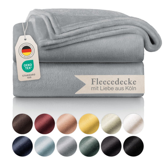 Blumtal Cuddle Blanket fluffy - Oeko-TEX certified fleece blanket 220x240 cm - Throw blanket 220x240 cm - Couch blanket as living & cuddle blanket - Soft cuddly blanket - Throw blanket Cuddle blanket soft in Gray