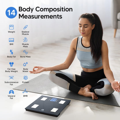 Arboleaf Body Fat Scale with App, Digital Bathroom Scale, Body Composition Scale for Body Fat