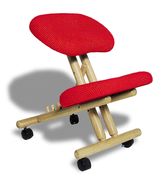 Cinius Ergonomic Chair Orthopedic Kneeling Chair Computer Stool Knee Support Fabric Natural/Red Color