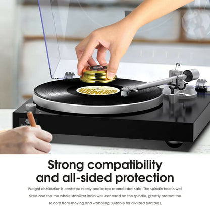 Turntable Disc Record Weight Stabilizer - Nobsound Record Weight Clamp Stabilizer in pure brass for LP Turntable Record Player (STB-05) (Gold)