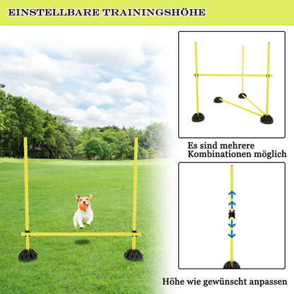 Onward Up Agility Jump Bar Set, training bars for conditioning, coordination hurdles for jumping power, dribbling, and mobility (Yellow)