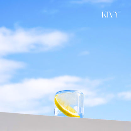 KIVY Glasses Set [4x 240ml] Made from high-quality borosilicate glass - Aesthetic Matcha Drinking Glasses Modern - Water Glasses - Small Water Glass - Iced Coffee Glasses - Dishwasher safe