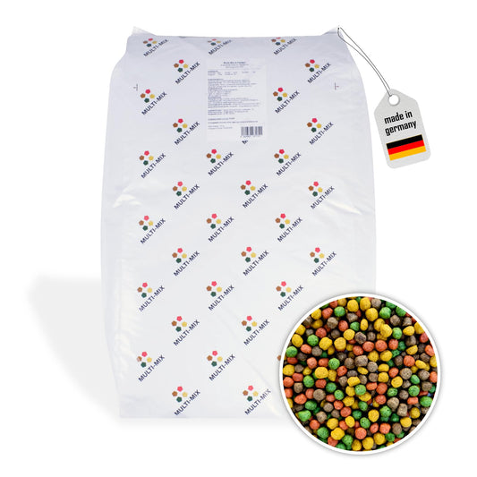 Multi-Mix Koi Food 6mm (15kg) - The 4 varieties feed mix for Koi and pond fish for balanced fish nutrition with salmon oil, spirulina, astaxanthin, and wheat germ.