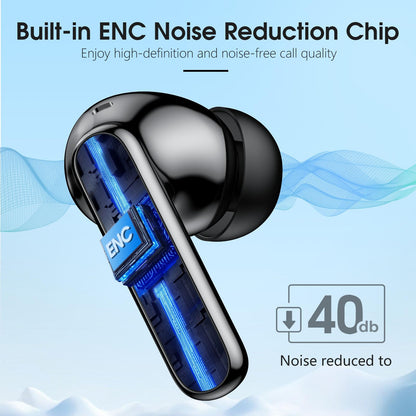 Bluetooth headphones, Wireless Bluetooth 5.3 In-Ear Headphones with LED Indicator, 40 Hrs ENC Noise Cancelling Dual Mic HiFi Stereo Headphones, IP7 Waterproof in-ear Earphones for Sports and Work.