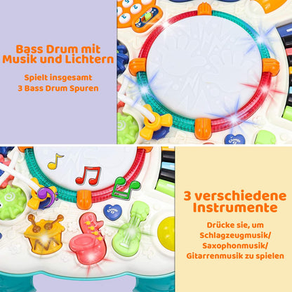Toy From 1 Year - Baby Toy 6 in 1 Play Table Children's Toy from 1 2 Years 9 Months Easter Gifts Easter Gifts from 1 Year Children Girls Boys Game Baby DJ Console Musical Toy