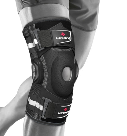 NEENCA Knee Brace for Knee Pain, Knee Support with Hinge and Patented X-Strap Attachment System, Provides Strong Stability for Pain Relief, for Arthritis, Meniscus Tears, ACL, PCL, MCL