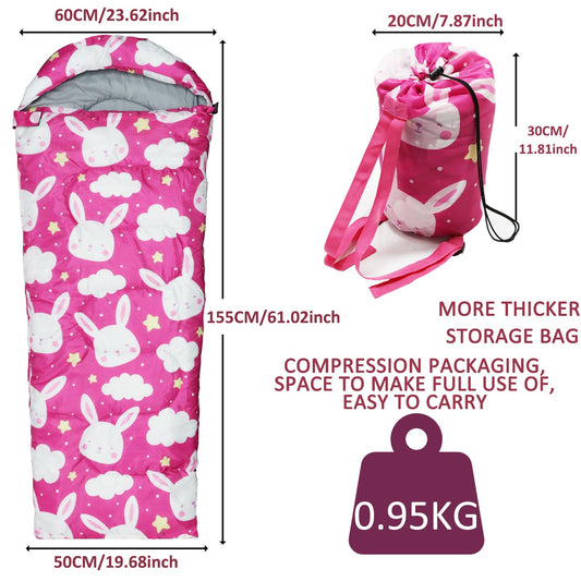 Children's sleeping bags - camping sleeping bags with carrying bag - compact sleeping bag for hiking, backpacking, 3 seasons, warm and cool weather, lightweight, waterproof, outdoor travel for boys.