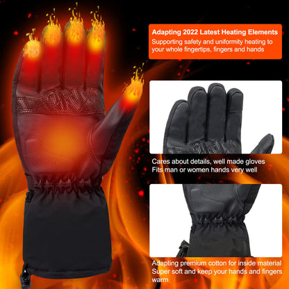 Moteoza Heated Gloves for Men Women with Rechargeable Battery 4000mAh, Waterproof Electric Heated Ski Gloves Motorcycle Gloves