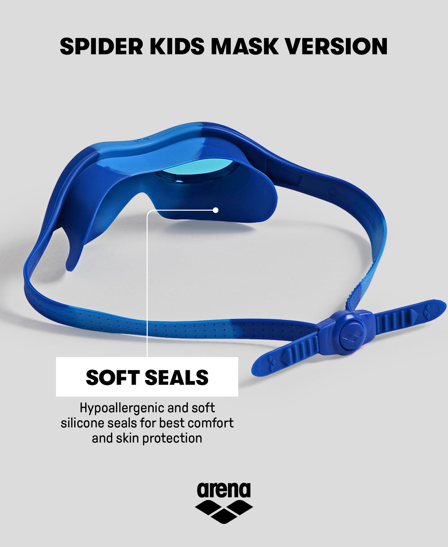 ARENA Spider Kids Mask anti-fog swimming goggles for children, goggles with large lenses, medium-tinted lenses for all environments, UV protection, self-adjusting nose bridge, snug fit
