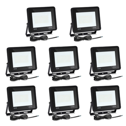 Lospitch 10-pack 50W LED spotlight Outdoor, 8500LM Super Bright Outdoor spotlight, IP66 Waterproof LED Floodlight, 3000K Warm White Spotlight Floodlight, Outdoor lamp for courtyards, garage, hotel, sports field, garden.