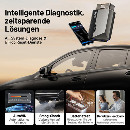 TOPDON Carpal-A OBD2 diagnostic tool for all vehicles, Bluetooth OBDII scanner All System, 6 service resets, AutoVIN, Smog-Check, Repair Guide, Engine Inspection.