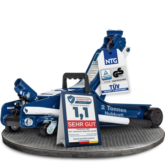 NTG Hydraulic Jack 2t -TUV Certified- Low Profile Floor Jack 2000kg 85-375mm Car Workshop, Cars & Lowered Vehicles - up to 2,000 kg Load Capacity