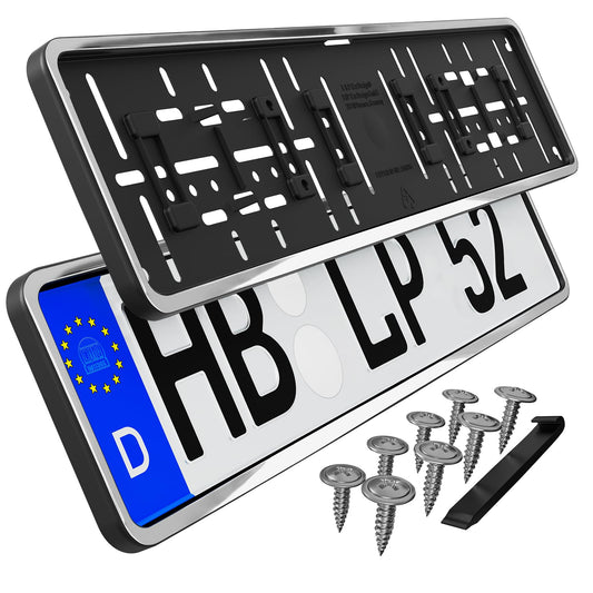 License plate holder constant frame license plate bracket car license plate holder in chrome look license plate bracket vehicle license plate holder car license plate 2 pieces