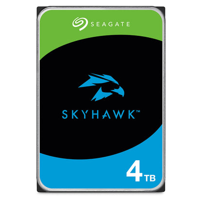 Seagate SkyHawk 4TB Internal HDD, video recording for up to 64 cameras, 3.5 inch, 256MB cache, SATA 6GB/s, silver, includes Data Rescue Service (ST4000VXZ16)