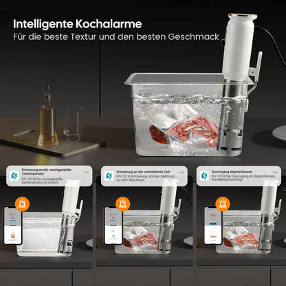 Sous Vide ISV-101W, INKBIRD WiFi Sous Vide Stick Precision Cooker, 1000W, temperature setting up to 90°C, immersion circulator 360° circulation with app preset menus, for the kitchen.