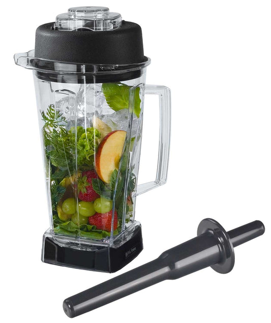 2L replacement container suitable for the Vitamix TNC 5200 including cutting blade, tamper, and lid.