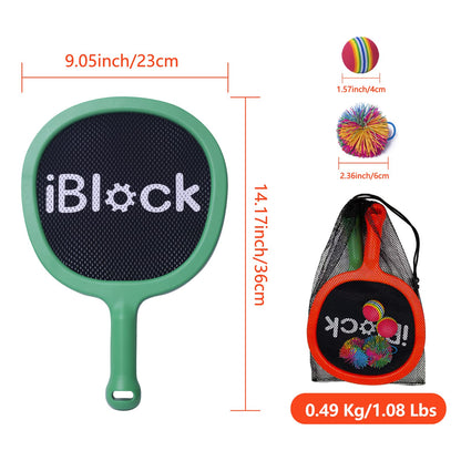 Smartwo Kids Racket Set, Outdoor Ball Games for Boys Girls, Lightweight Badminton Tennis Rackets for Beginners, Pool Beach Games Garden Games for Kids Outside, Orange & Green