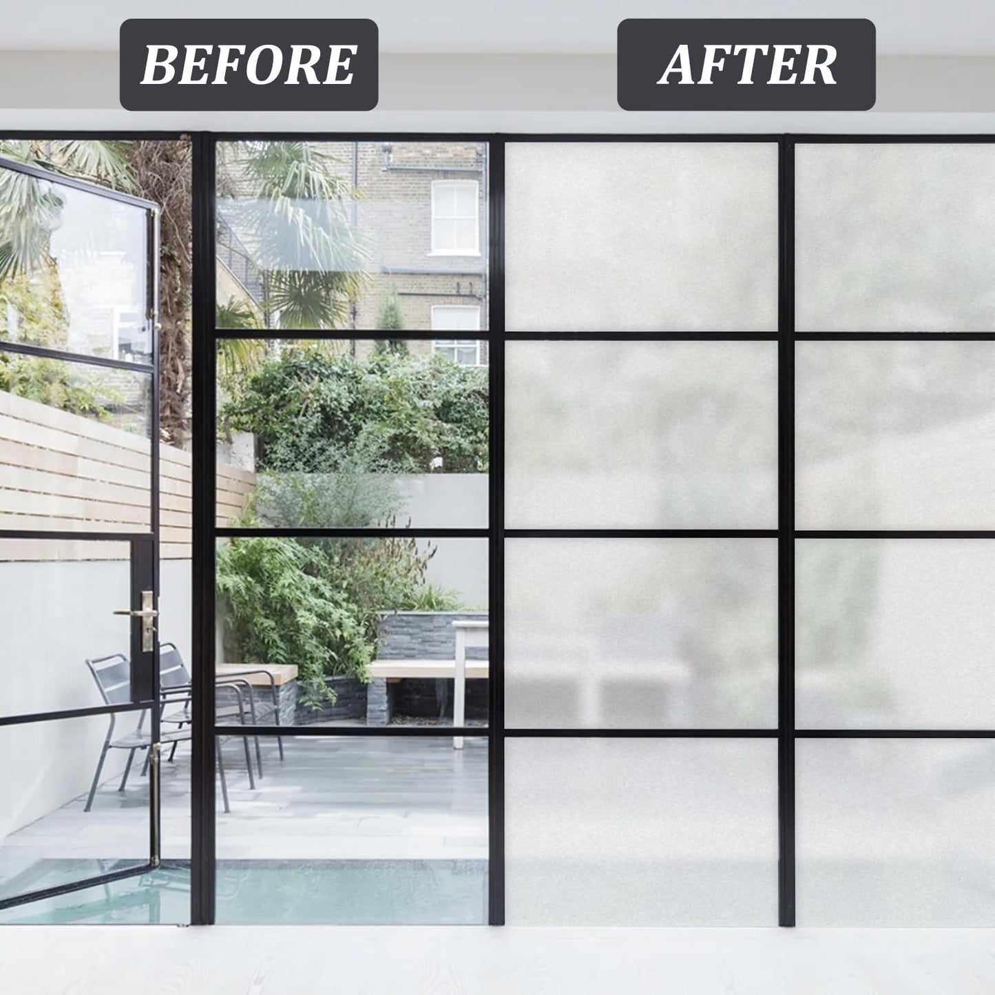 LULUETPUE Matt Window Film Privacy Film for Glass Windows, Static Cling for Office Bathroom Home 90x400CM