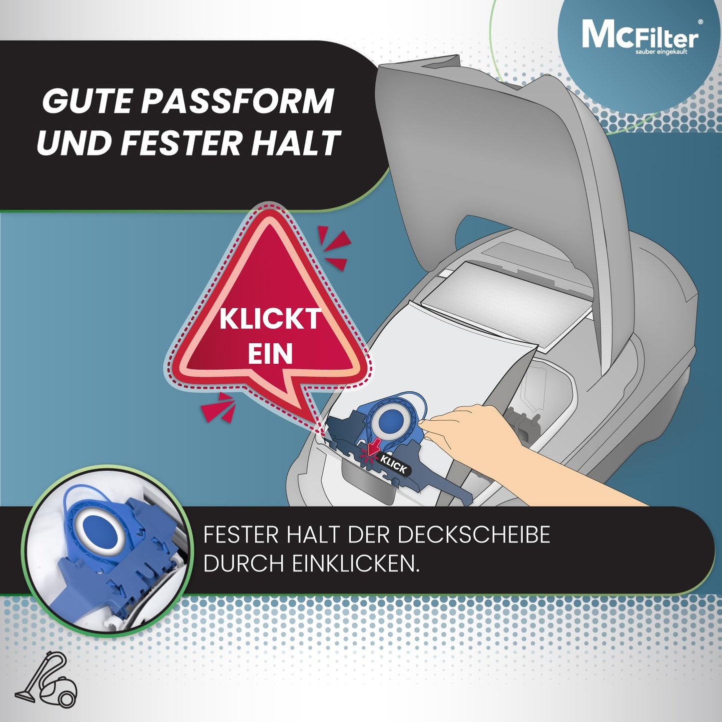 McFilter I 16 vacuum cleaner bags compatible with Miele vacuum cleaners GN Series S2 S4 S5 S6 S8, Complete C2/C3, Classic C1 I Dust bags including 8 filters I MAXI BOX