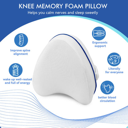 Perfect knee pillow for side sleepers I Orthopedic leg pillow for pain-free sleep I Ergonomic support cushion made of viscoelastic memory foam I breathable cover