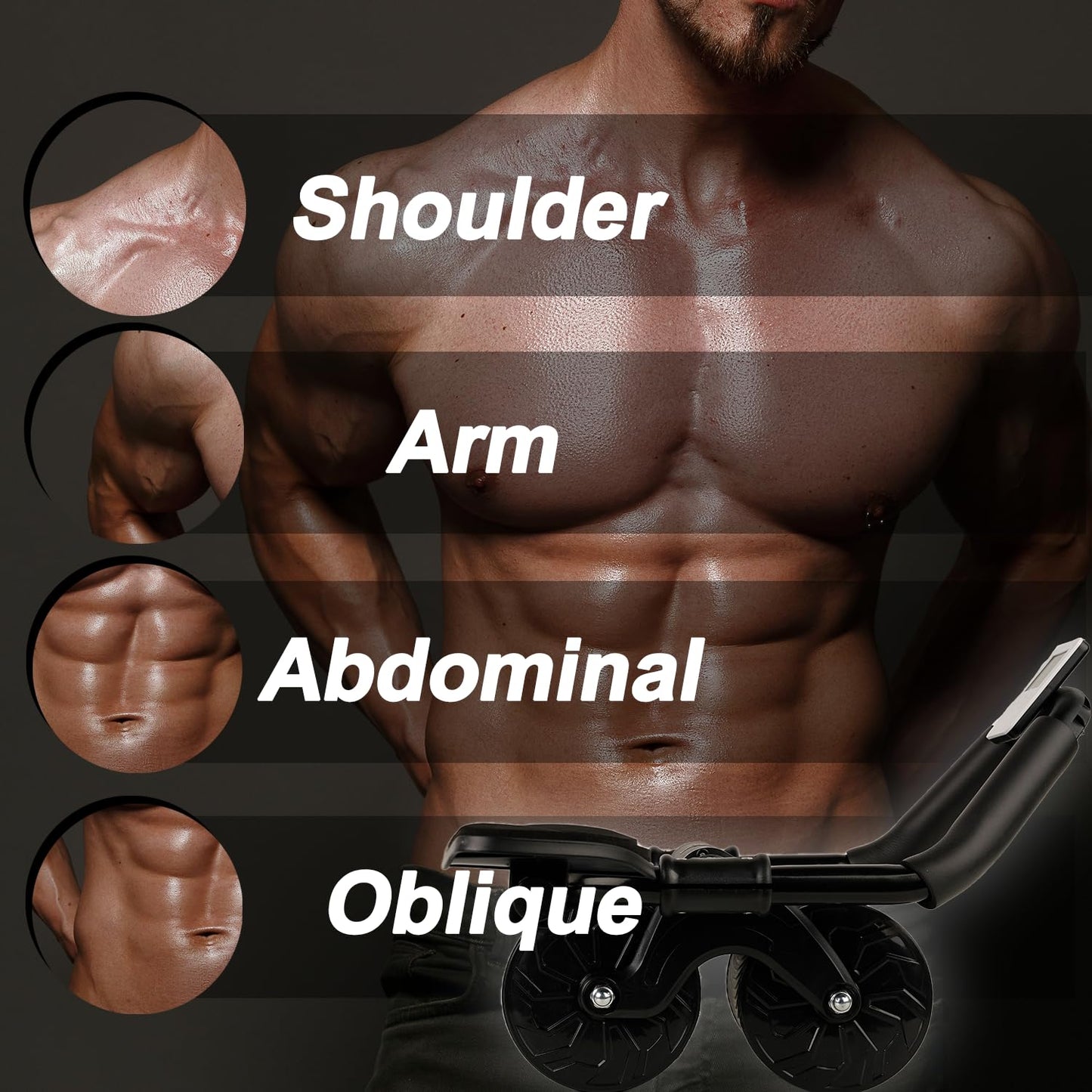 Tofern Automatic Rebound Ab Roller New Ab Wheel Ab Trainer with Elbow Support, Ab Wheel with Automatic Rebound, Abdominal Trainer with Knee Pad for Men and Women
