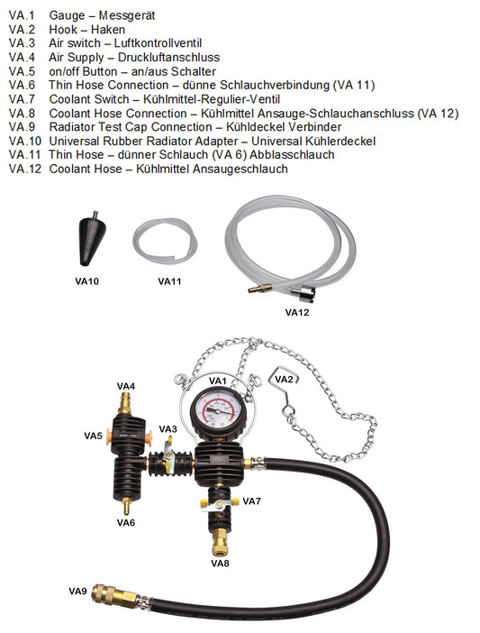 28 pcs. Cooling system tester, radiator pressure tester.