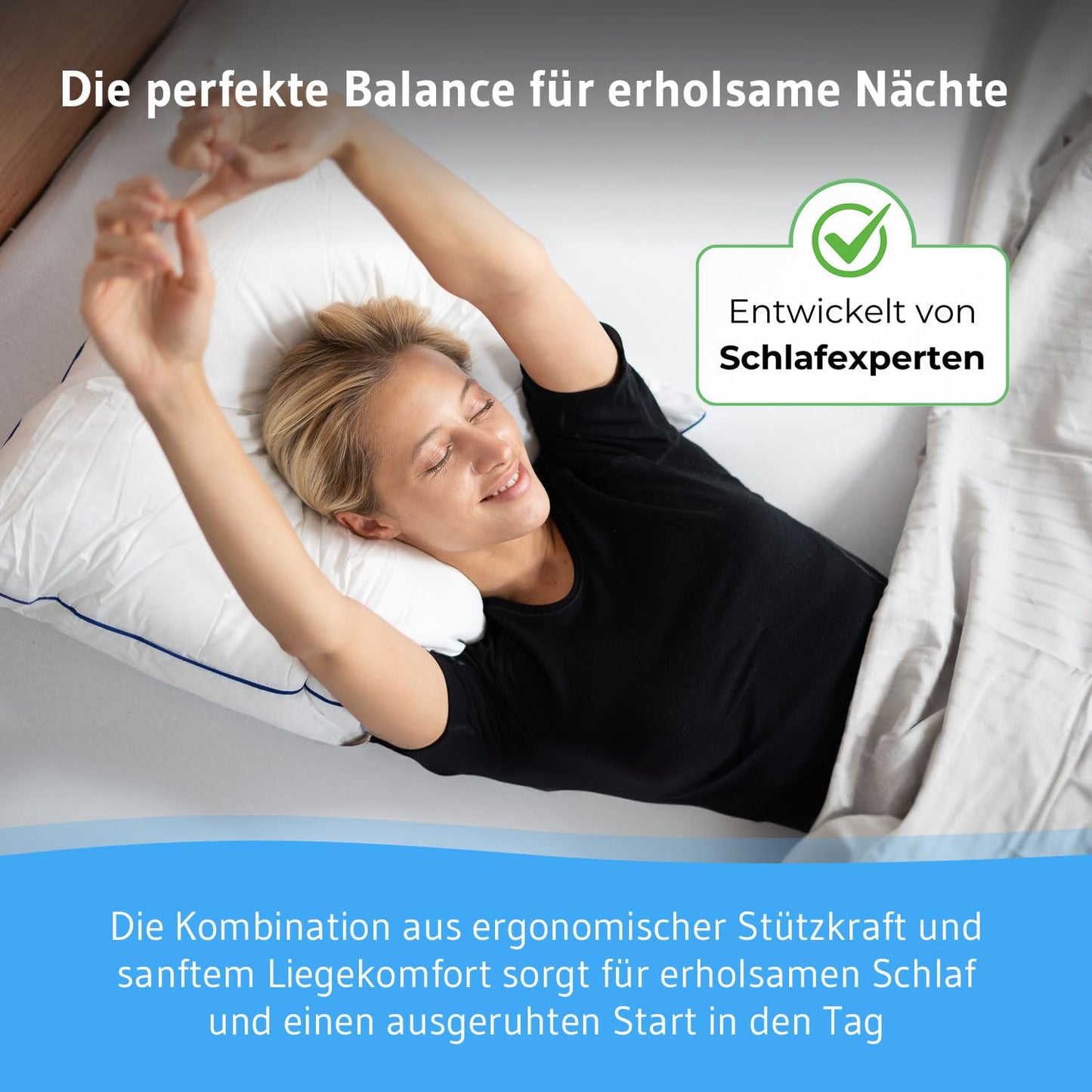 Pillow 40x60 inSPIRO, premium pillow developed by sleep experts. Ergonomic pillow for side sleepers, back sleepers, stomach sleepers. Ideal cervical pillow. Pillow made in EU.